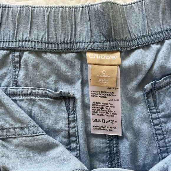Chico's Chambray Denim Capris Size 0  Size 4 - Picture 7 of 9